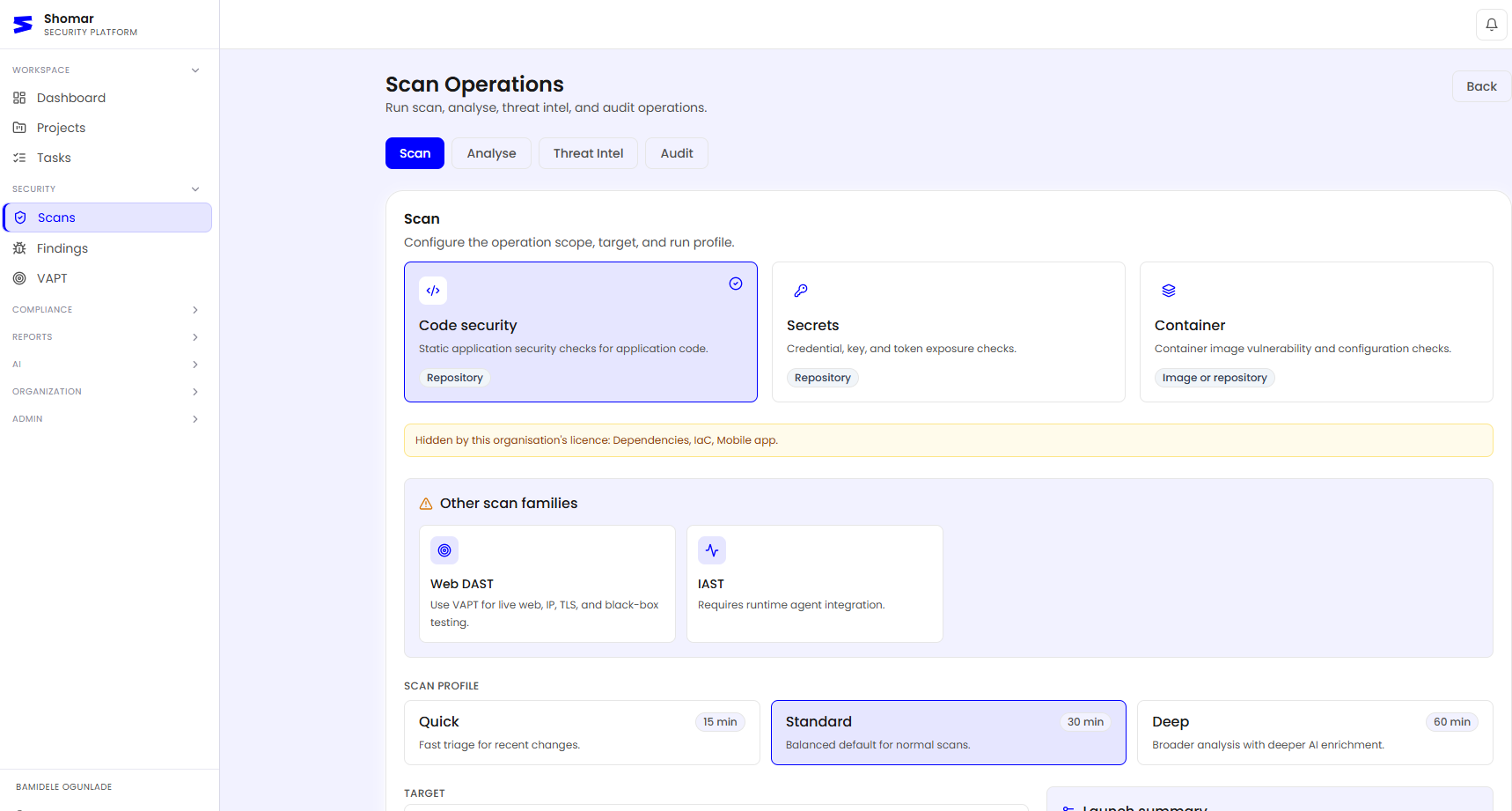 Scan operations screenshot